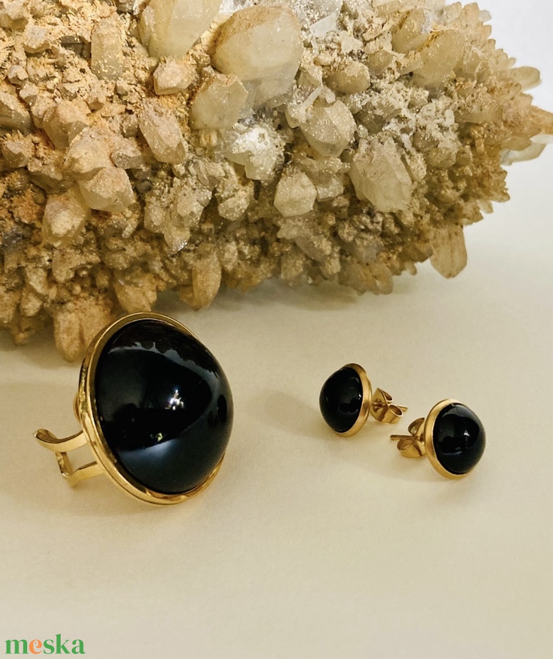 Fekete és arany szett - ékszer - ékszerszett - Meska.hu