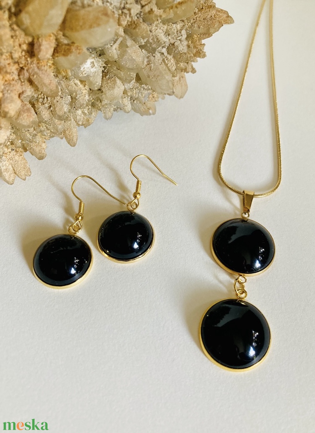 Feket és arany szett - ékszer - ékszerszett - Meska.hu