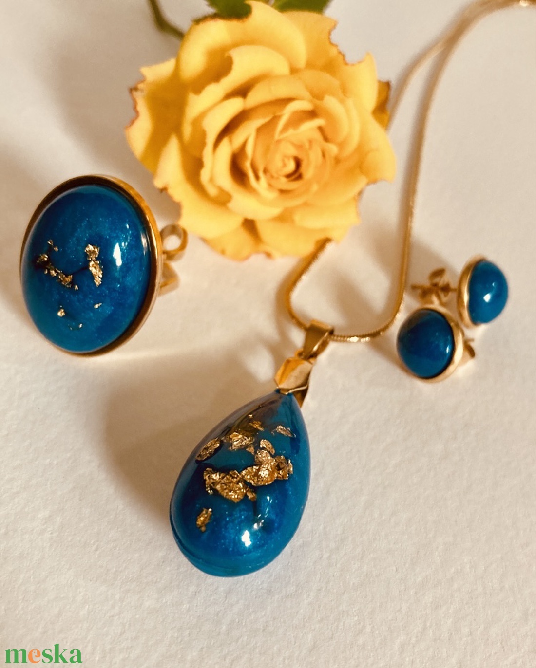 Kékarany hármas szett - ékszer - ékszerszett - Meska.hu