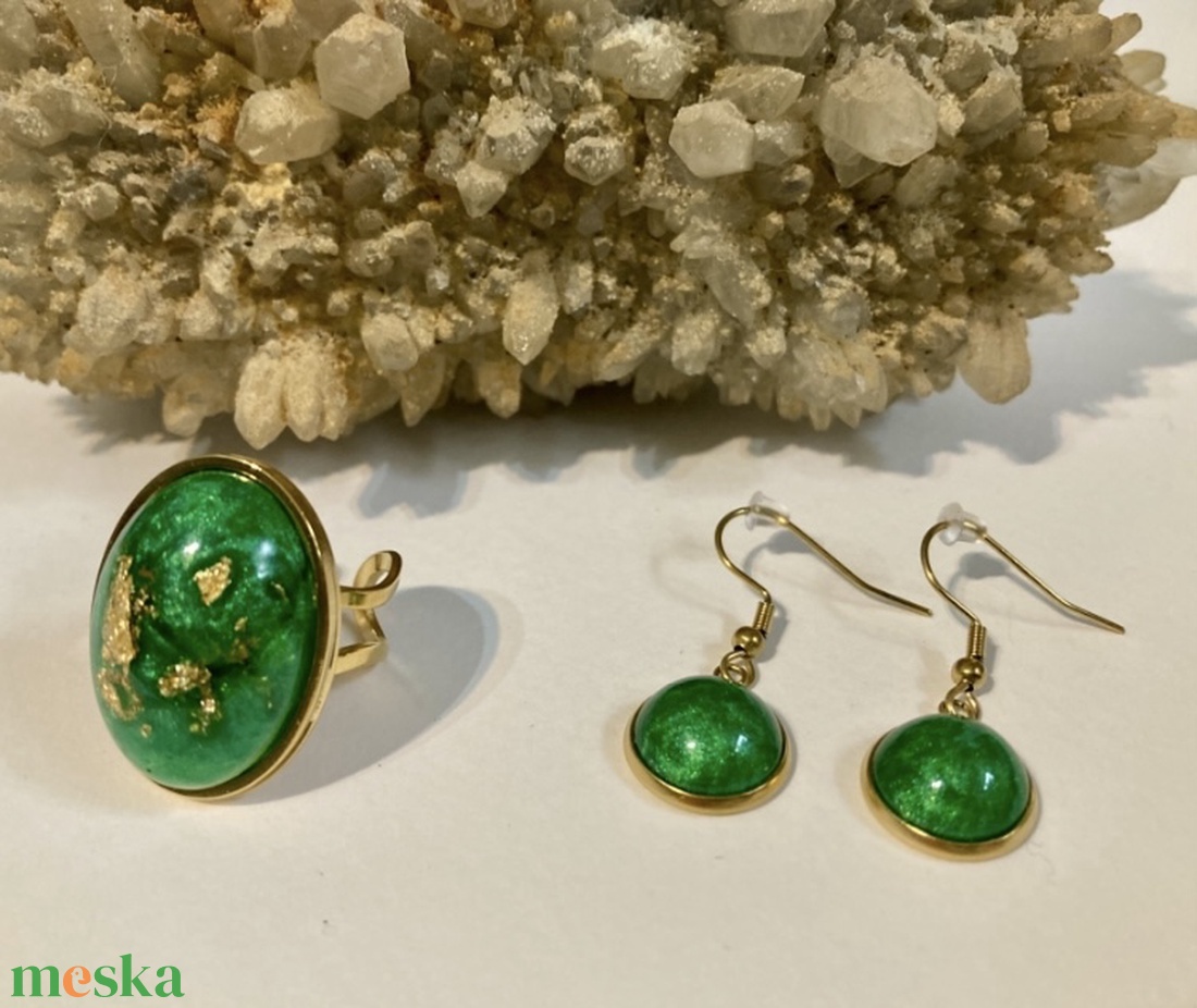 Zöldarany szett - ékszer - ékszerszett - Meska.hu
