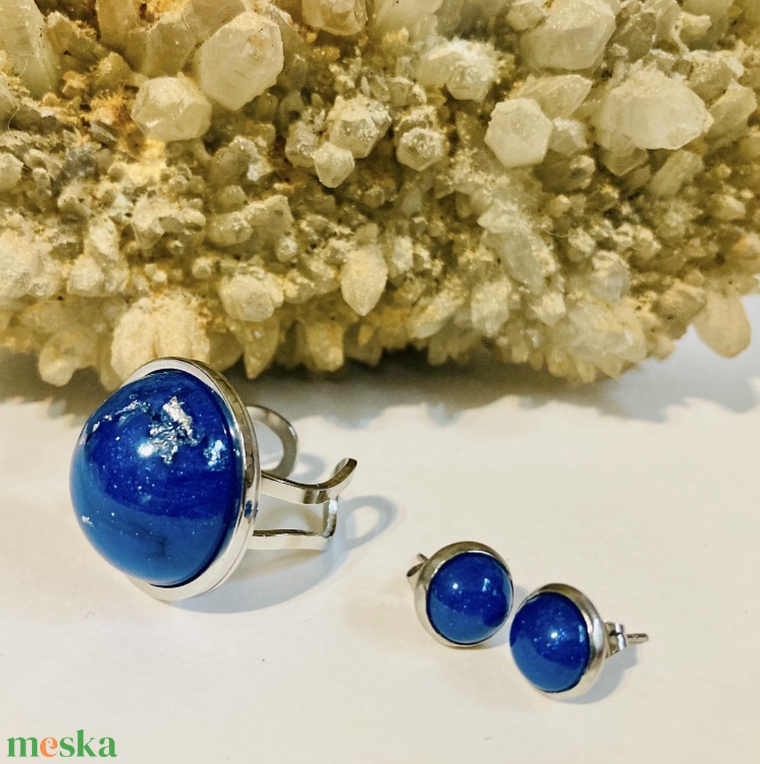 Kék és ezüst - ékszer - ékszerszett - Meska.hu