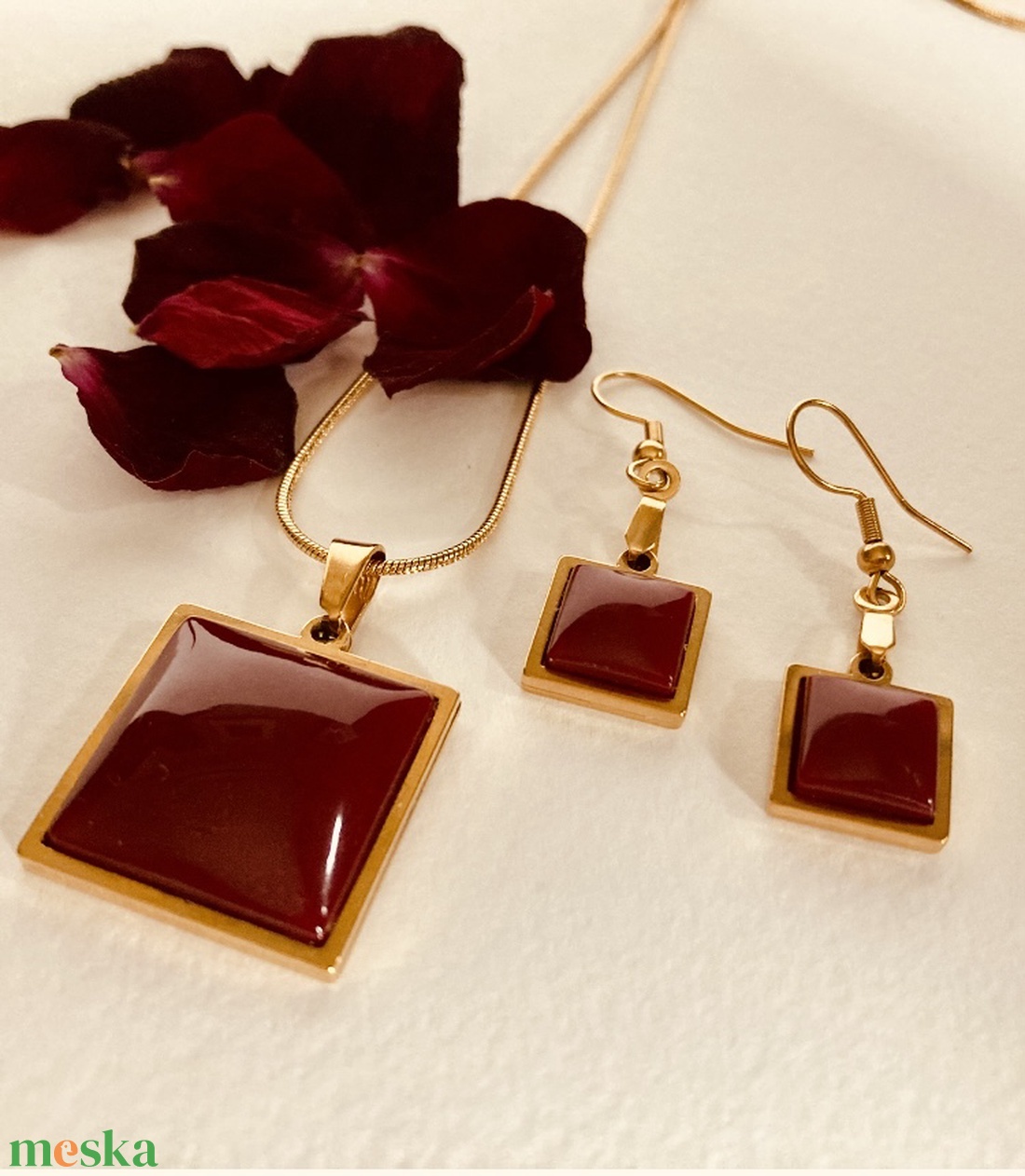 Bordó szett - ékszer - ékszerszett - Meska.hu
