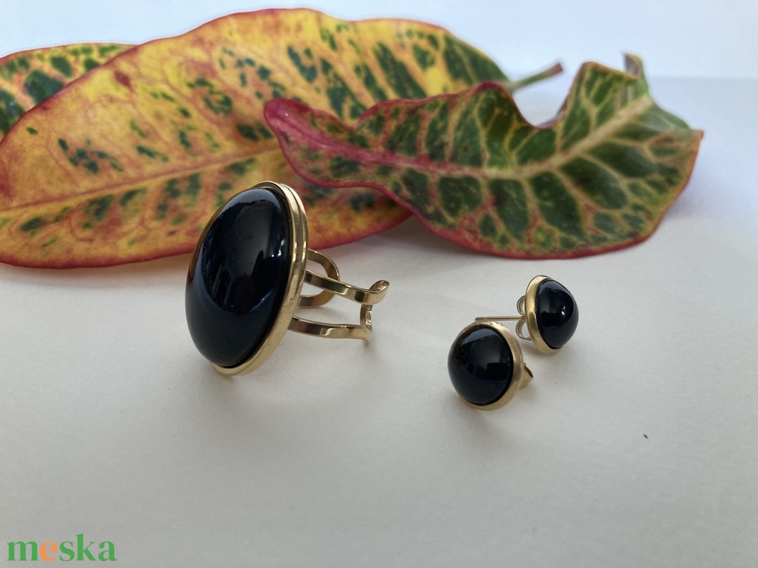 Fekete és arany szett - ékszer - ékszerszett - Meska.hu