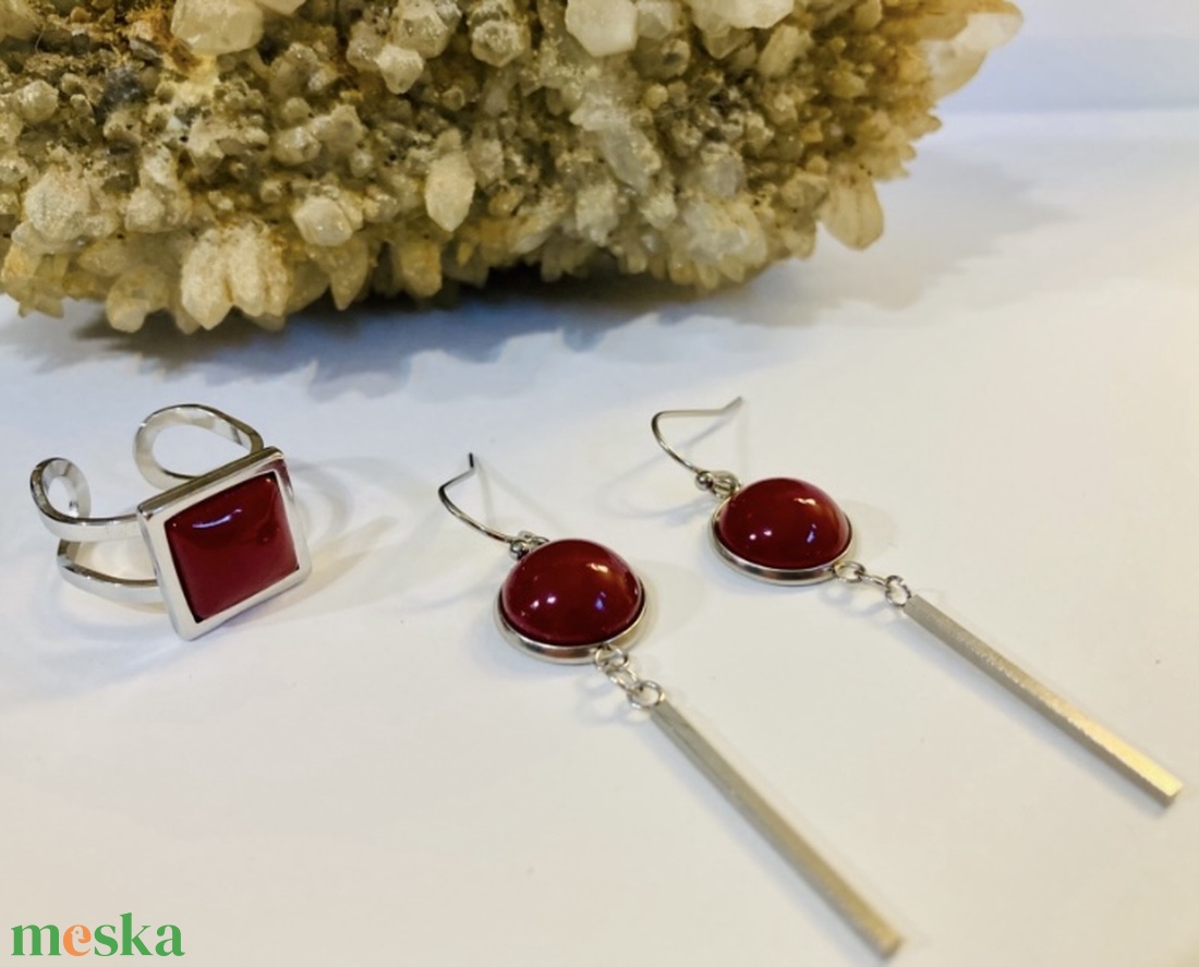 Pici piros - ékszer - ékszerszett - Meska.hu