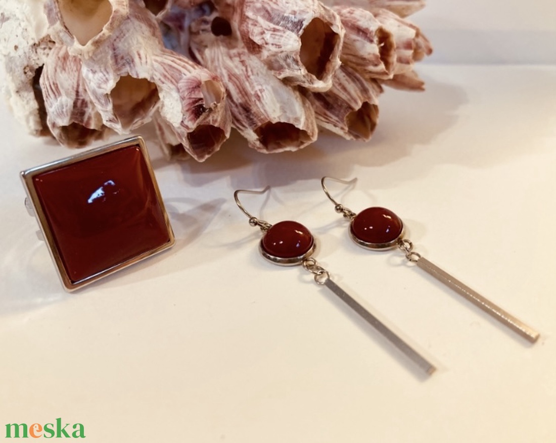 Piros szett - ékszer - ékszerszett - Meska.hu