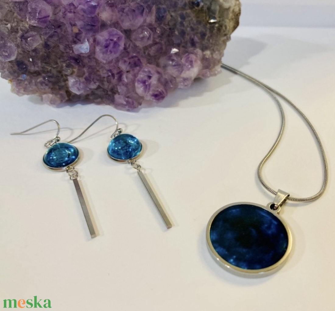 Türkiz éj szett - ékszer - ékszerszett - Meska.hu