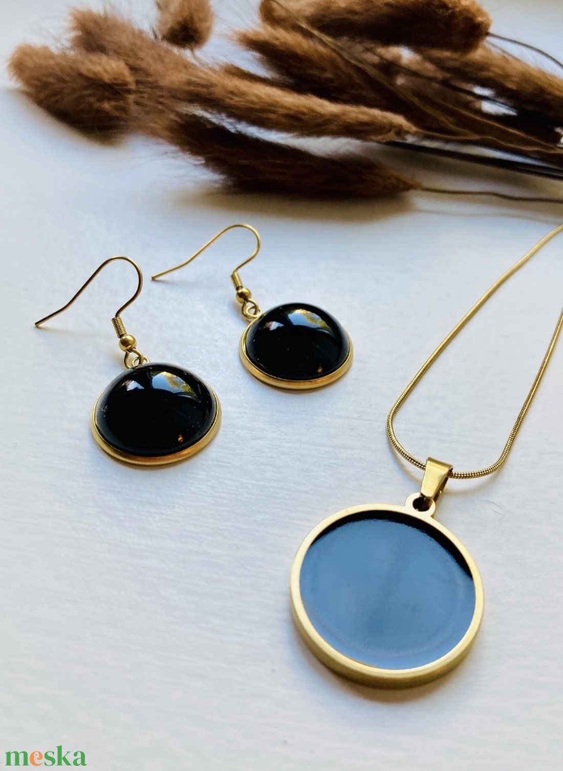 Sötétbarna arany szett - ékszer - ékszerszett - Meska.hu