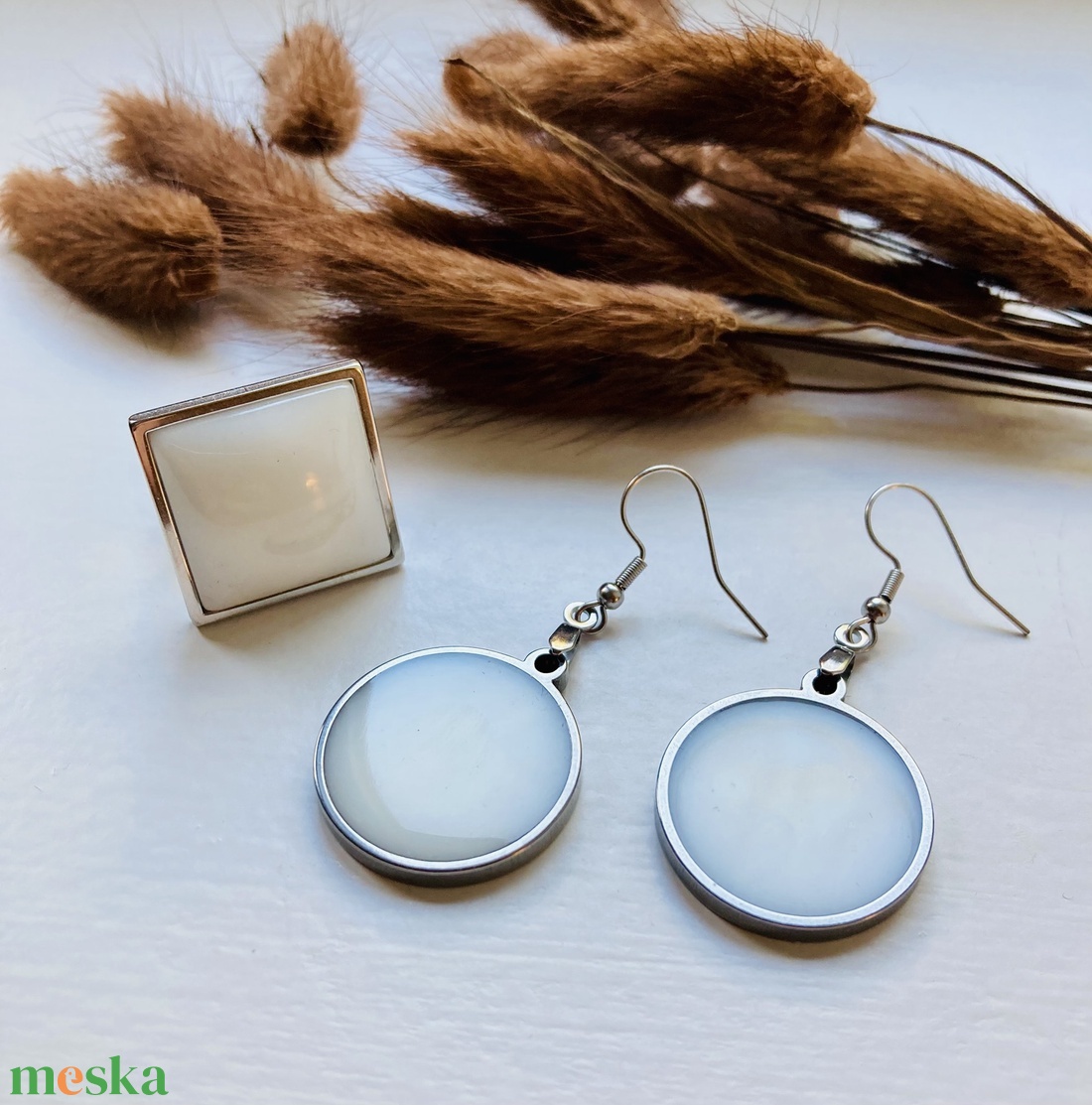 Fehér szett - ékszer - ékszerszett - Meska.hu