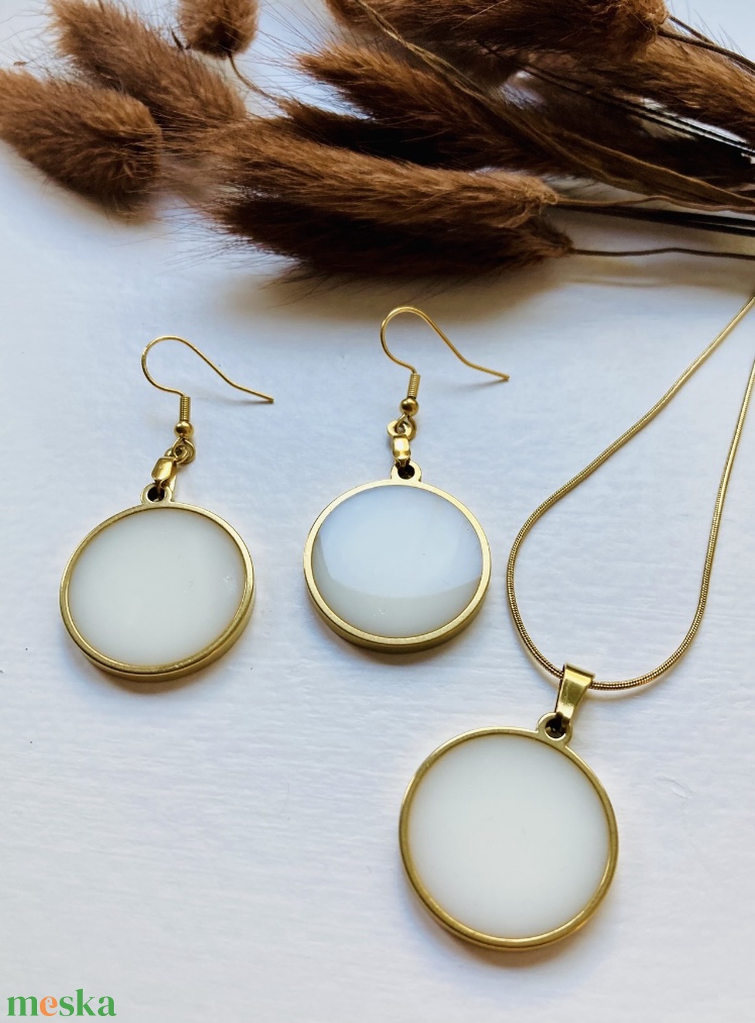 Fehér és arany szett - ékszer - ékszerszett - Meska.hu