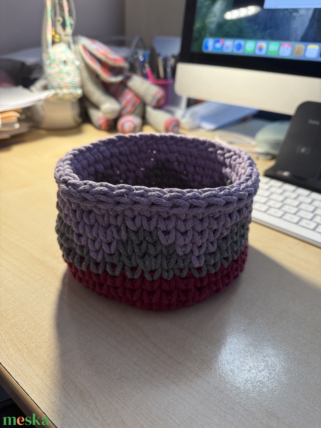 Horgolt tároló - otthon & életmód - tárolás & rendszerezés - íróasztali tároló - Meska.hu