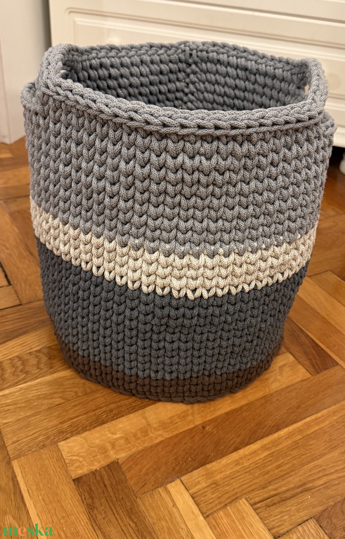 Nagyméretű horgolt tároló - otthon & életmód - tárolás & rendszerezés - tárolókosár - Meska.hu