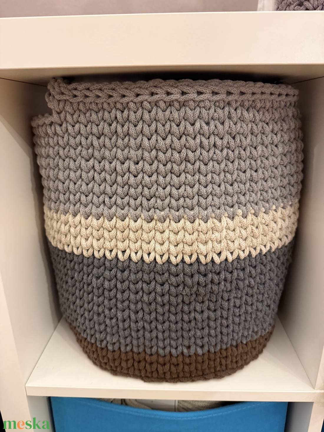 Nagyméretű horgolt tároló - otthon & életmód - tárolás & rendszerezés - tárolókosár - Meska.hu
