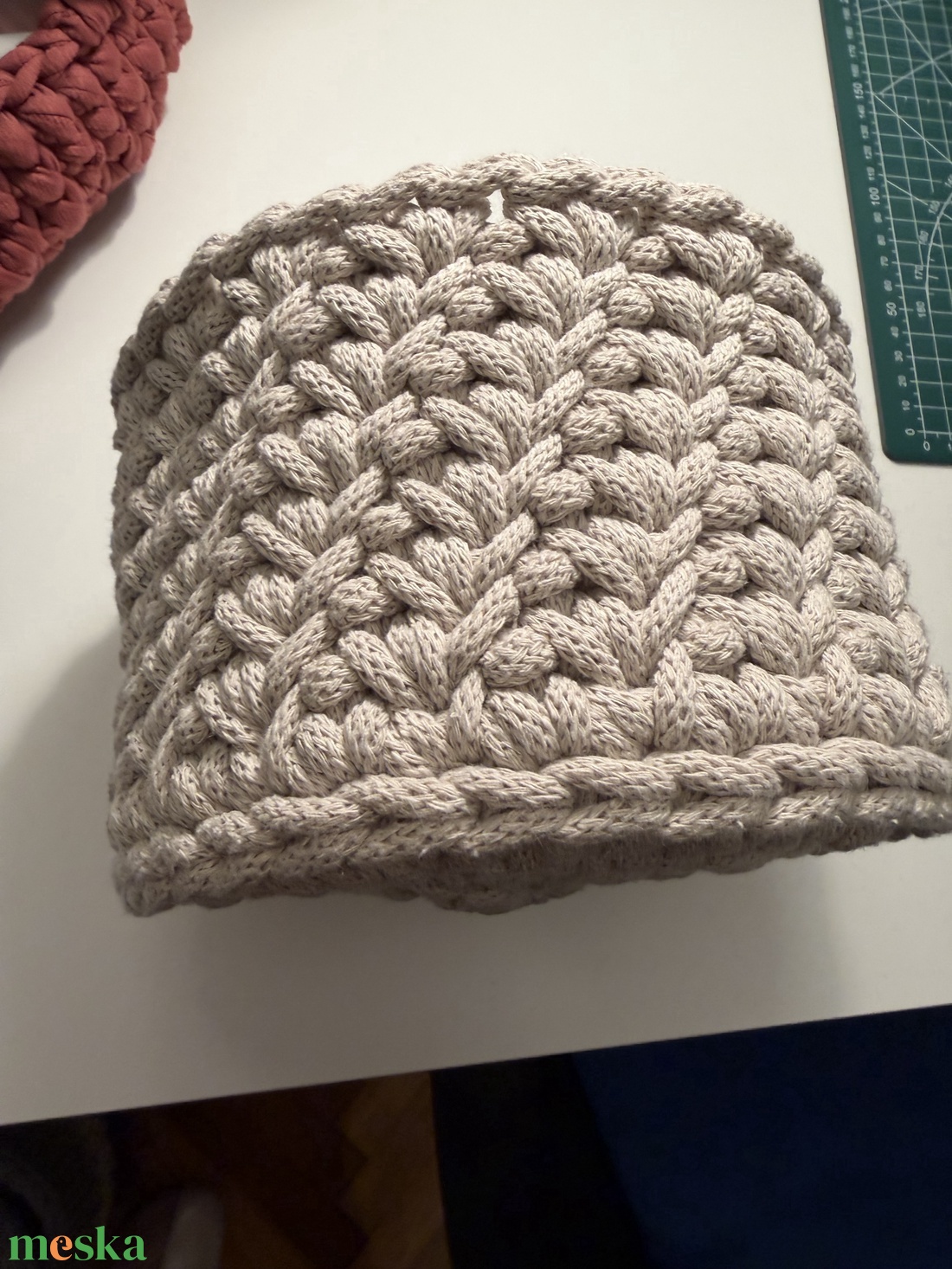 Horgolt asztali tároló - otthon & életmód - tárolás & rendszerezés - íróasztali tároló - Meska.hu