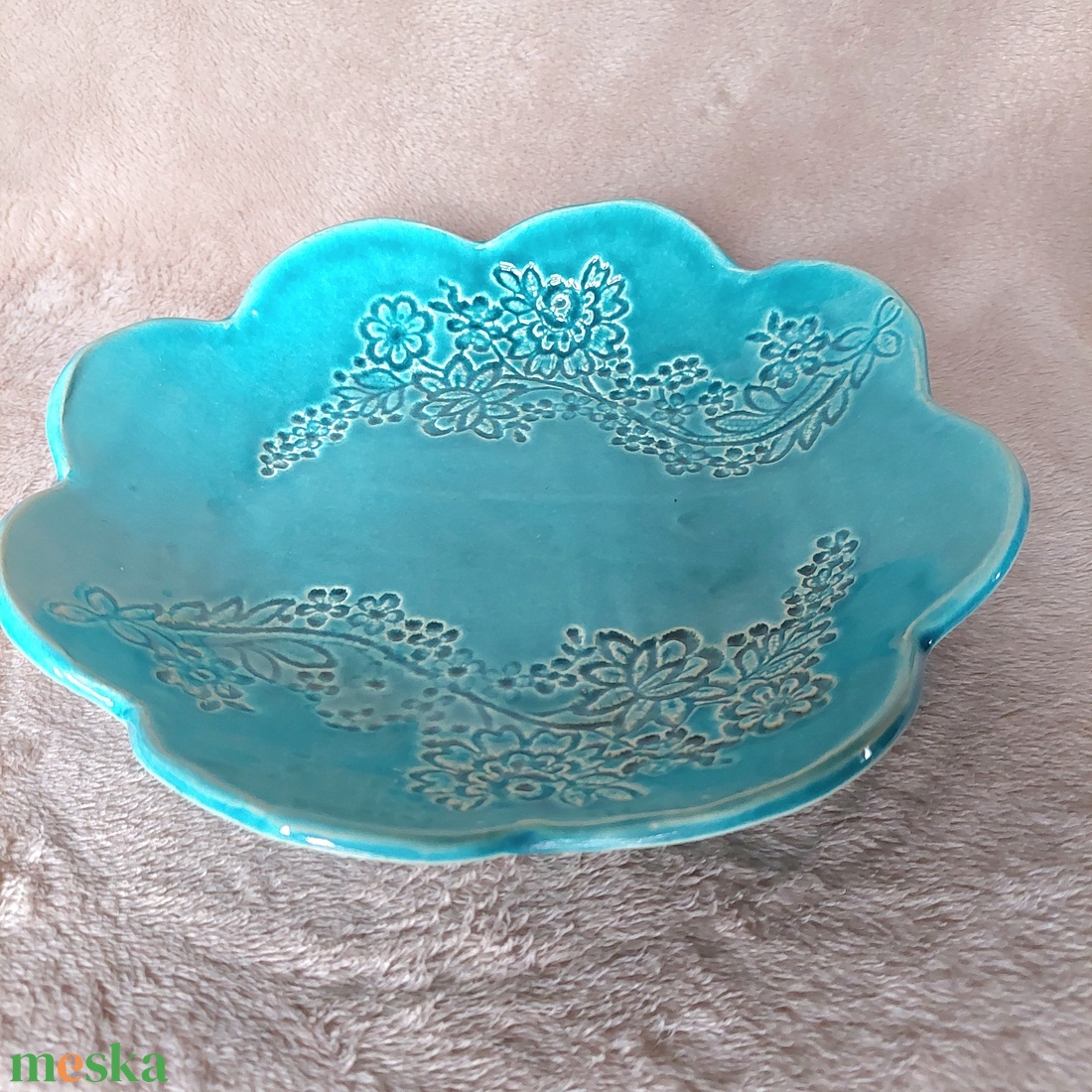 Kínálótál türkiz - otthon & életmód - konyhafelszerelés, tálalás - tálalás - kínálótál - Meska.hu