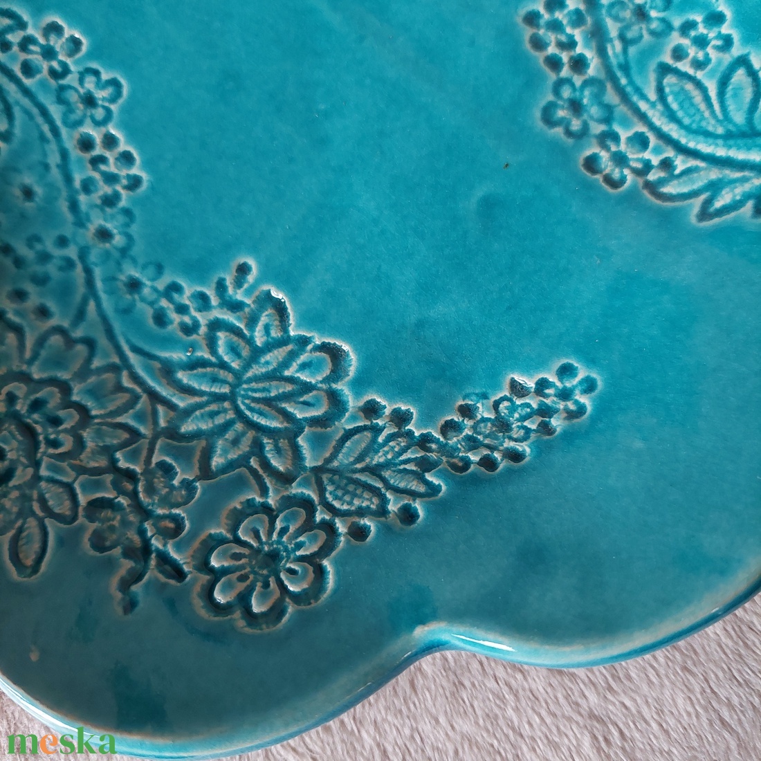 Kínálótál türkiz - otthon & életmód - konyhafelszerelés, tálalás - tálalás - kínálótál - Meska.hu
