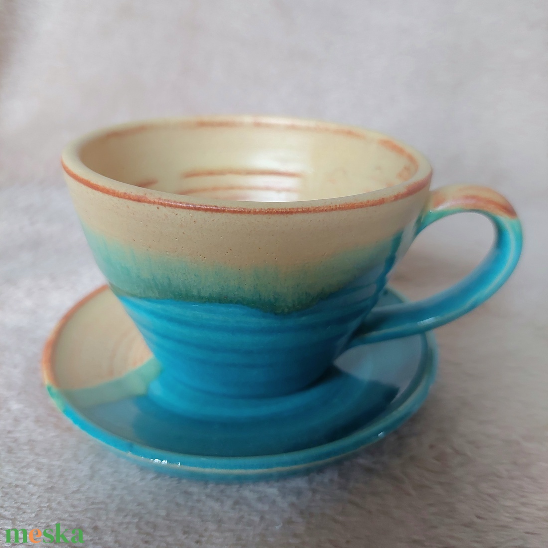 Csésze alátéttel - otthon & életmód - konyhafelszerelés, tálalás - flaska, csatos üveg - Meska.hu