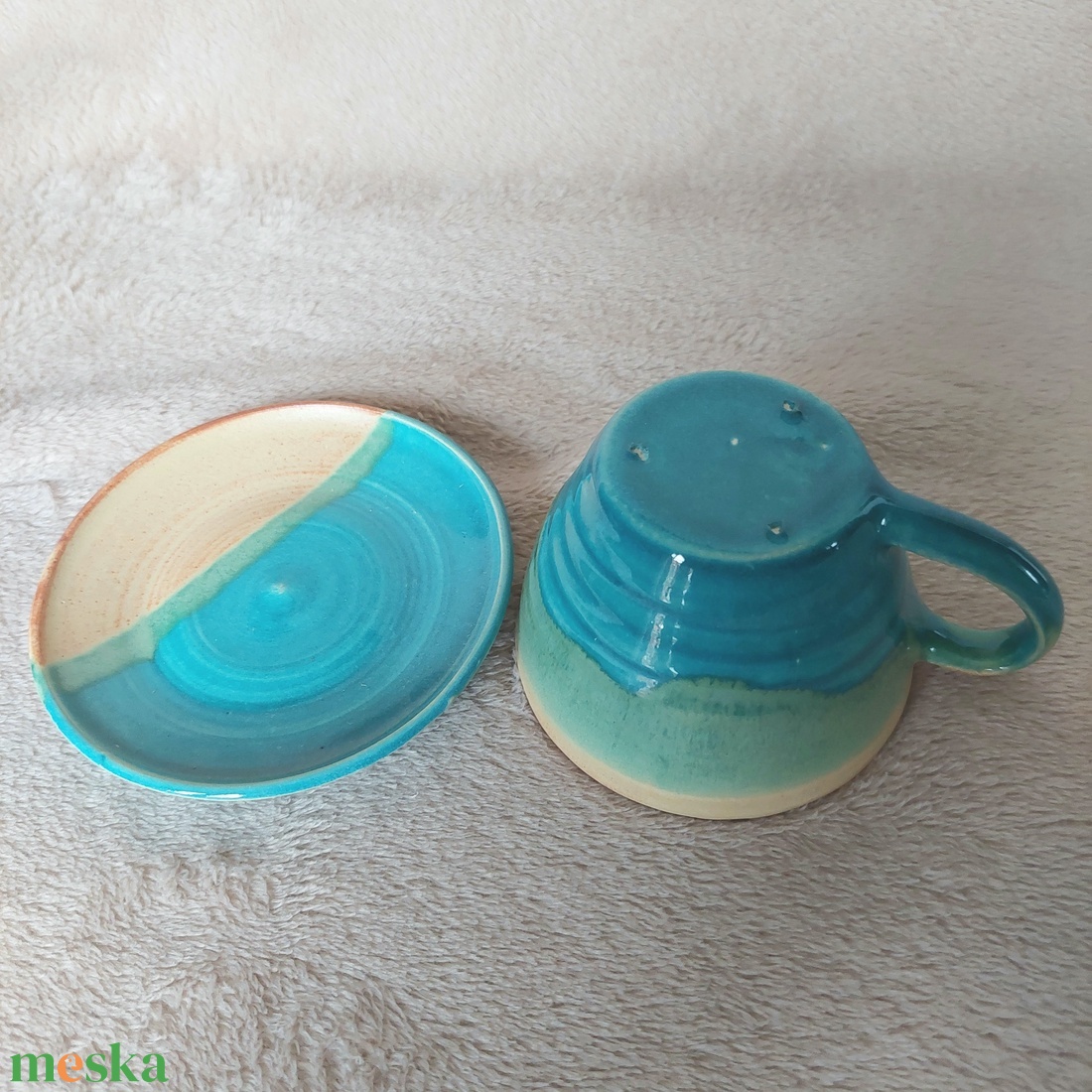 Csésze alátéttel - otthon & életmód - konyhafelszerelés, tálalás - flaska, csatos üveg - Meska.hu