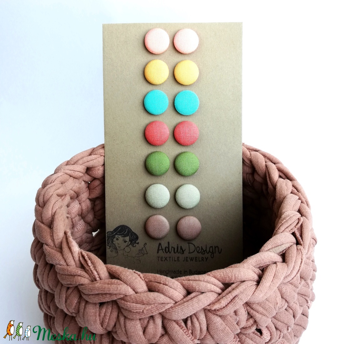 MINI textil fülbevaló csomag, Világos tavasz színskála - 7 pár - ékszer - fülbevaló - pötty fülbevaló - Meska.hu MINI textil fülbevaló csomag, Világos tavasz színskála - 7 pár - ékszer - fülbevaló - pötty fülbevaló - Meska.hu