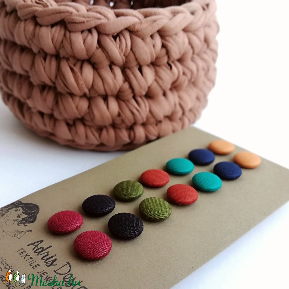 MINI textil fülbevaló csomag, sötét ősz színskála - 7 pár - ékszer - fülbevaló - pötty fülbevaló - Meska.hu MINI textil fülbevaló csomag, sötét ősz színskála - 7 pár - ékszer - fülbevaló - pötty fülbevaló - Meska.hu