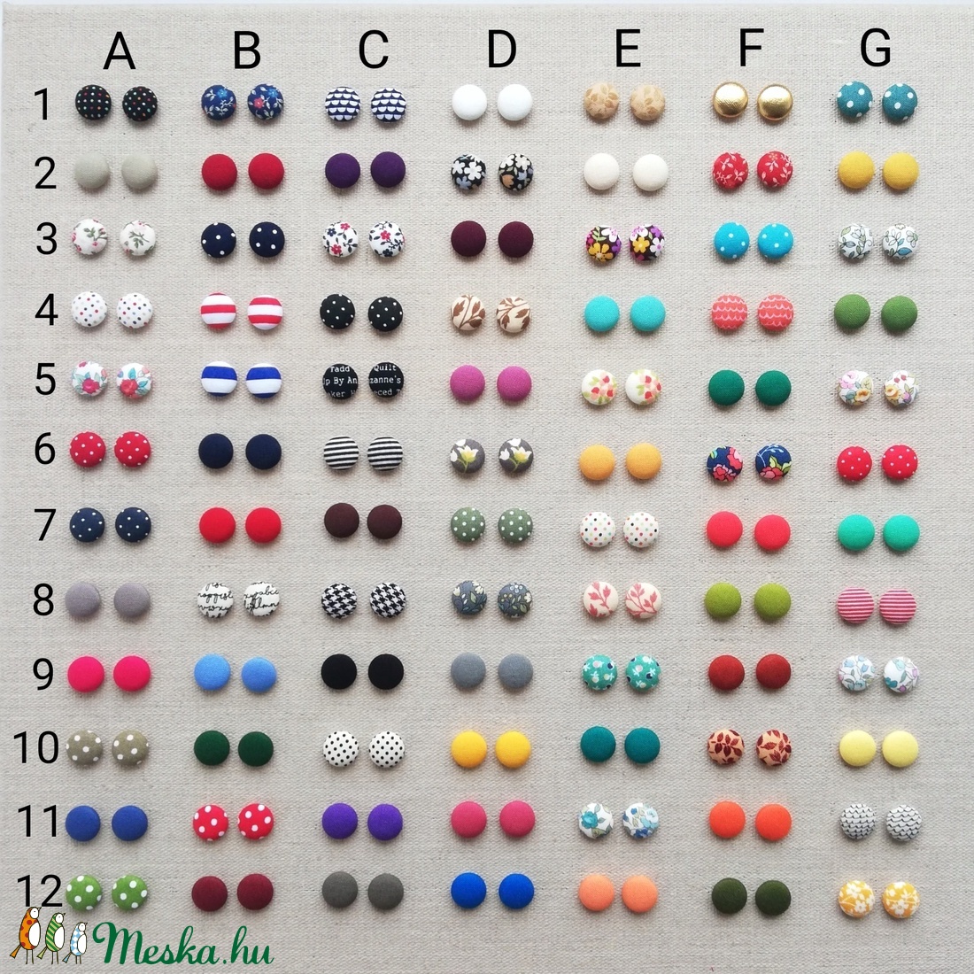 MINI textil fülbevaló csomag, választható - 3 pár - ékszer - fülbevaló - pötty fülbevaló - Meska.hu MINI textil fülbevaló csomag, választható - 3 pár - ékszer - fülbevaló - pötty fülbevaló - Meska.hu