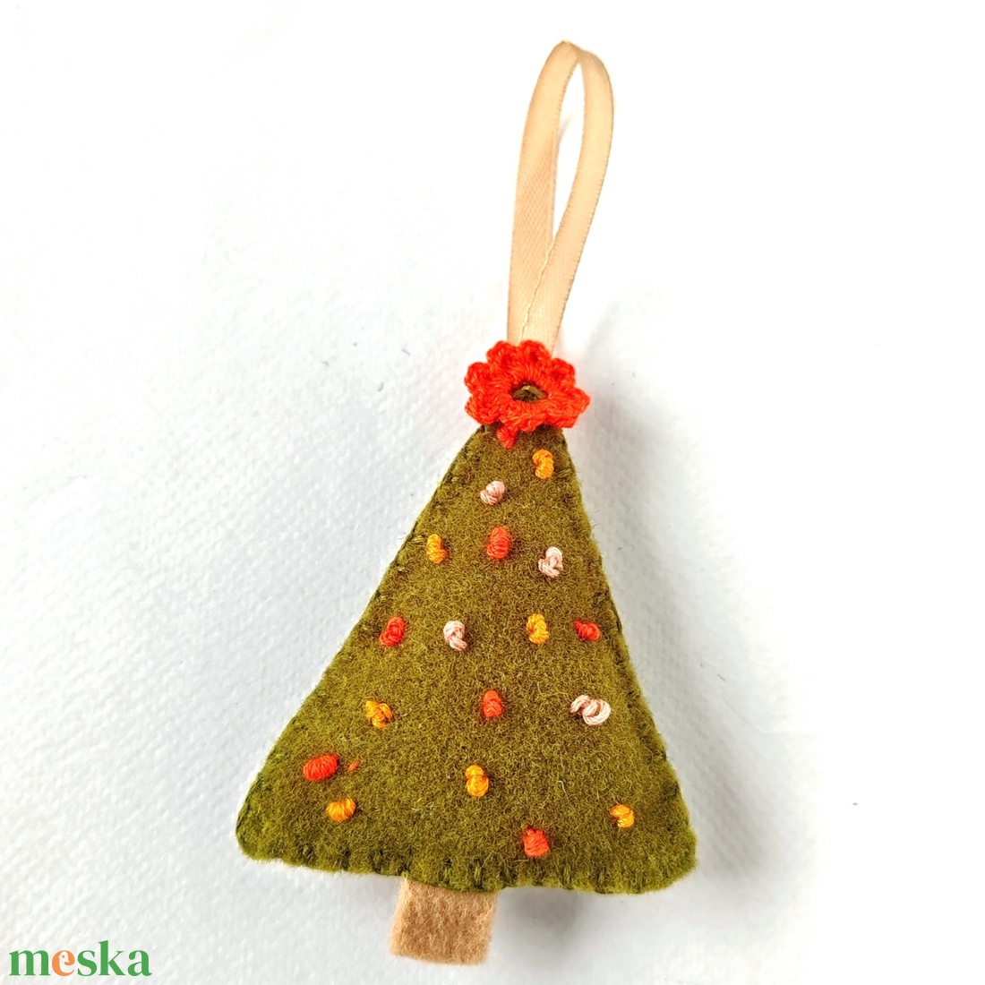 Gyapjúfilc karácsonyfadísz, ajándékkísérő, 2 db sötét és világos zöld - karácsony - karácsonyi lakásdekoráció - karácsonyfadíszek - Meska.hu