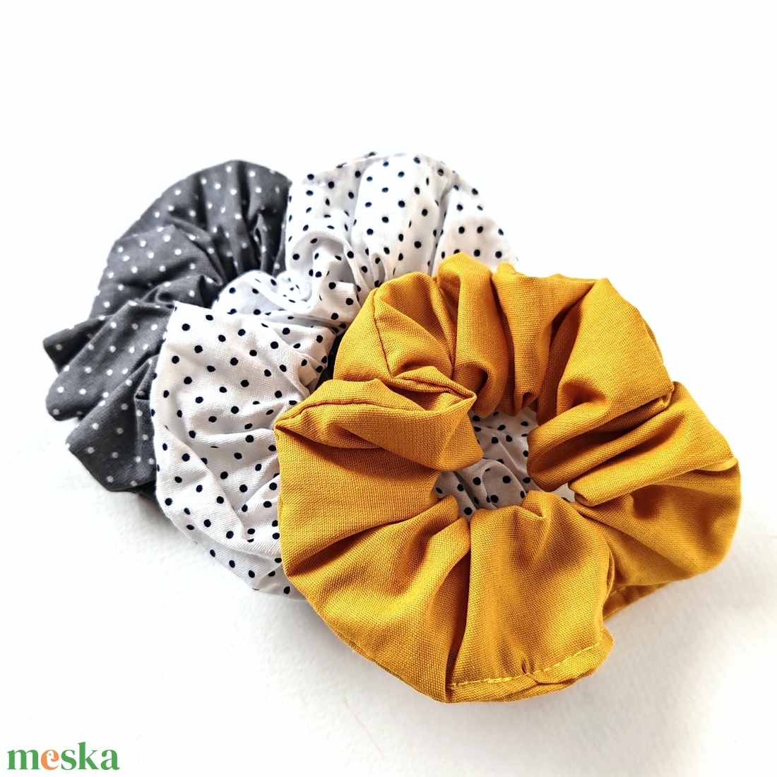  Mustársárga scrunchie, hajgumi - ruha & divat - hajdísz & hajcsat - hajgumi - Meska.hu