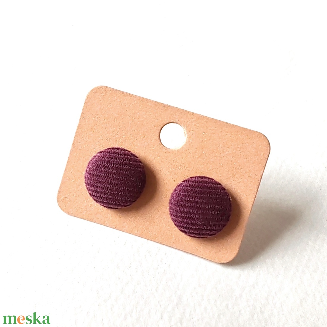 Kordbársony textilfülbevaló választható színben 1. paletta - ékszer - fülbevaló - pötty fülbevaló - Meska.hu