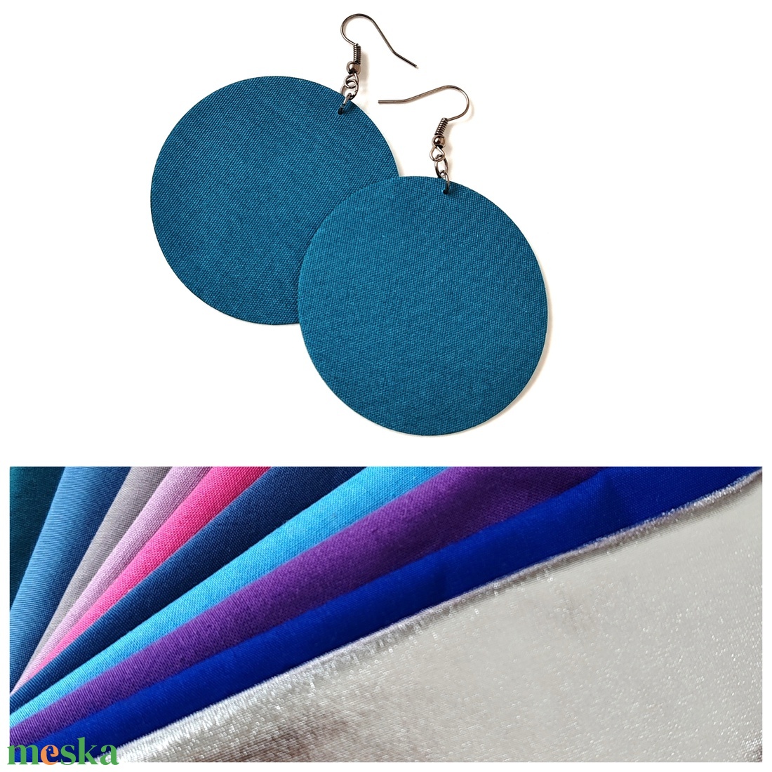 NYÁR - Egyszínű textilfülbevaló választható színben és méretben- nyár paletta - ékszer - fülbevaló - lógó fülbevaló - Meska.hu