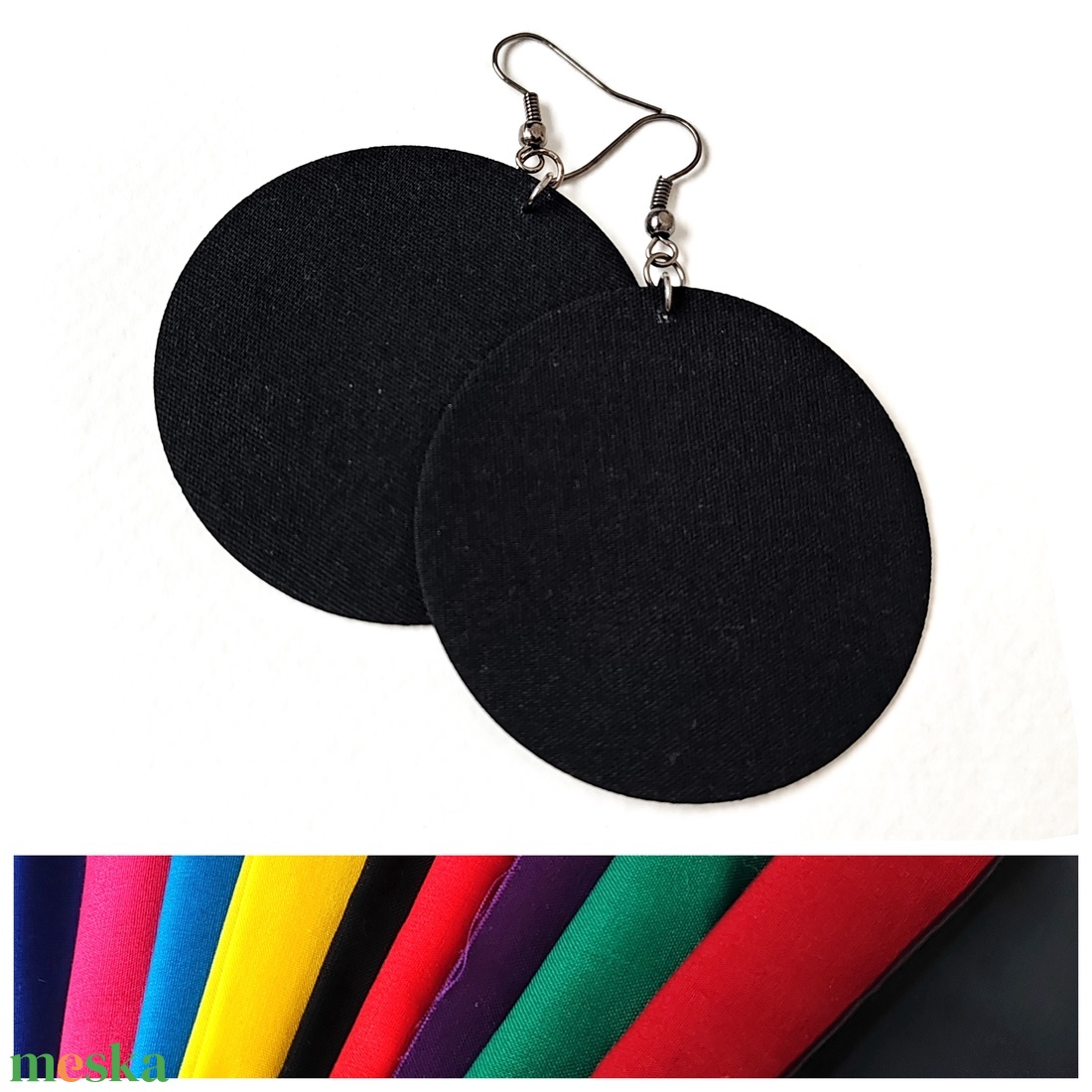 TÉL - Egyszínű textilfülbevaló választható színben és méretben- tél paletta - ékszer - fülbevaló - lógó fülbevaló - Meska.hu