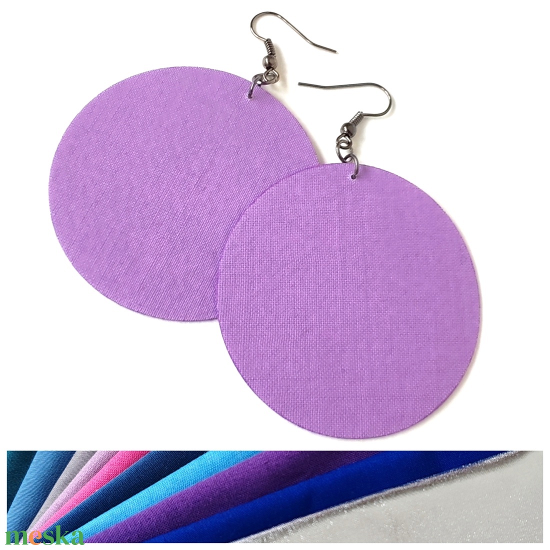 NYÁR - Egyszínű textilfülbevaló választható színben és méretben- nyár paletta - ékszer - fülbevaló - lógó fülbevaló - Meska.hu