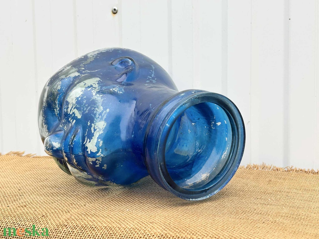 Üveg fej, paróka tartó, kalaptartó, bolti dekoráció - otthon & életmód - dekoráció - dísztárgy - Meska.hu