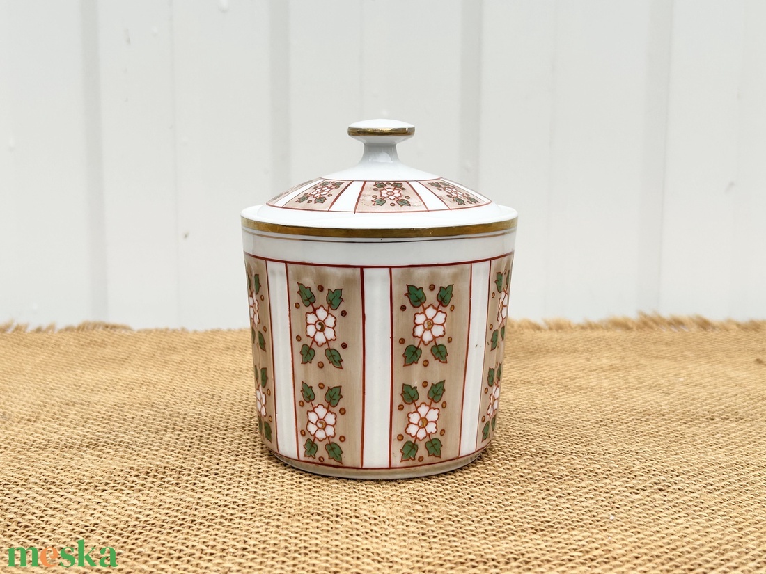 Szójaviasz gyertya 1 kanóccal, Hollóháza porcelán cukortartóba öntve - otthon & életmód - gyertya, illat, aroma - gyertya - Meska.hu