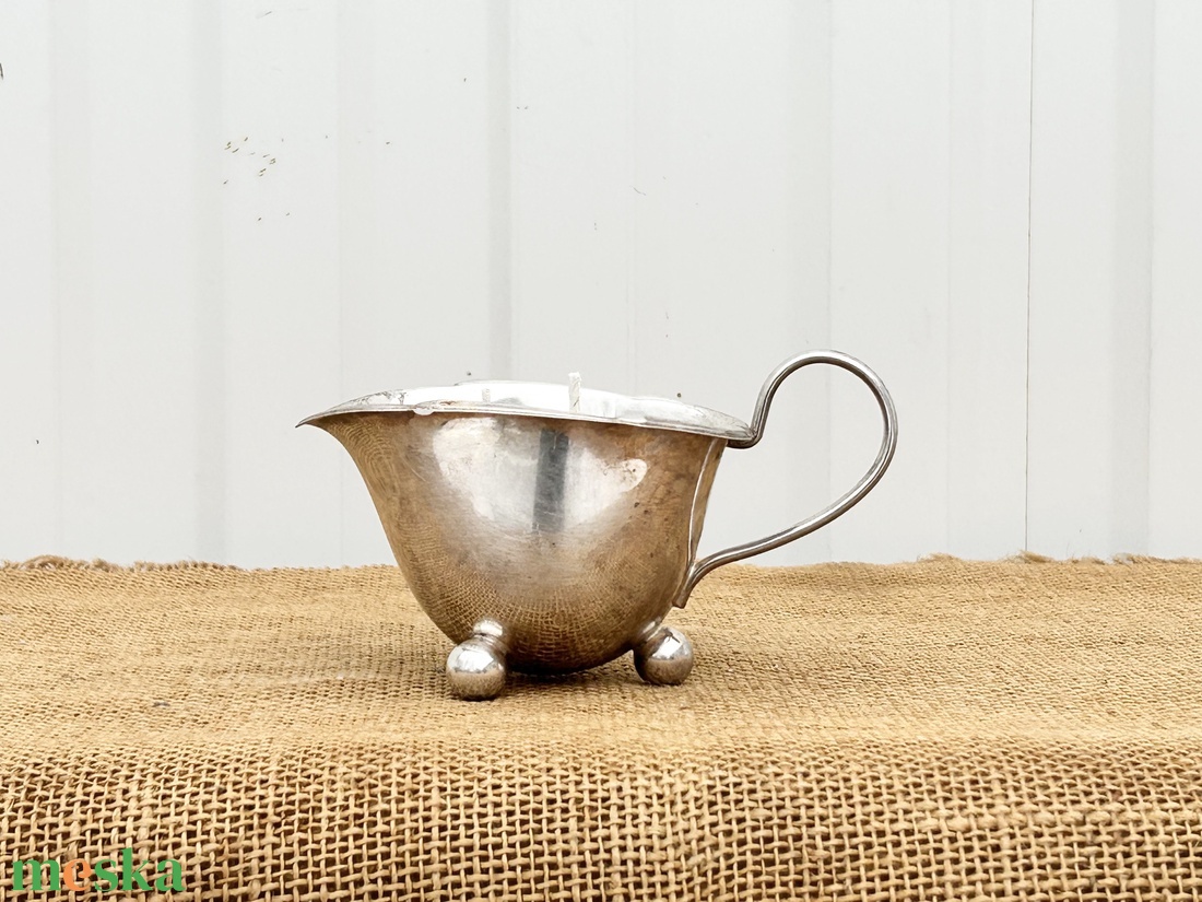 Szójaviasz gyertya 2 kanóccal ezüstözött edénybe öntve - otthon & életmód - gyertya, illat, aroma - gyertya - Meska.hu