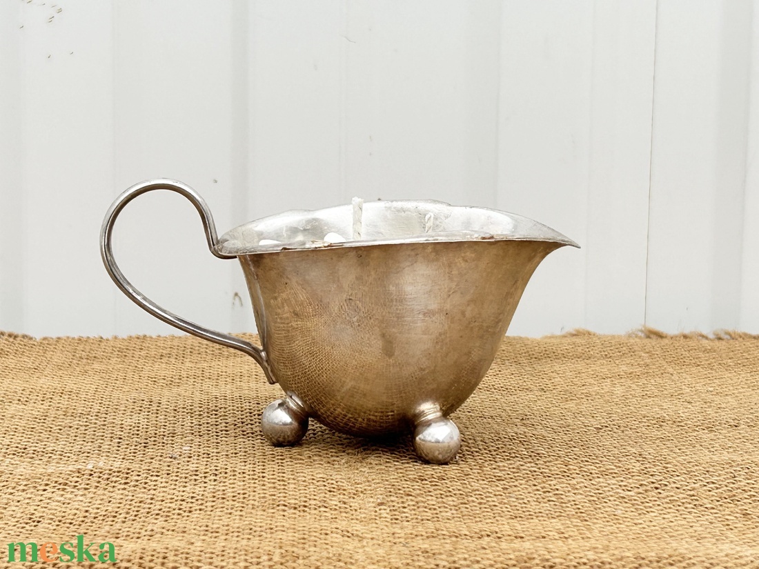 Szójaviasz gyertya 2 kanóccal ezüstözött edénybe öntve - otthon & életmód - gyertya, illat, aroma - gyertya - Meska.hu