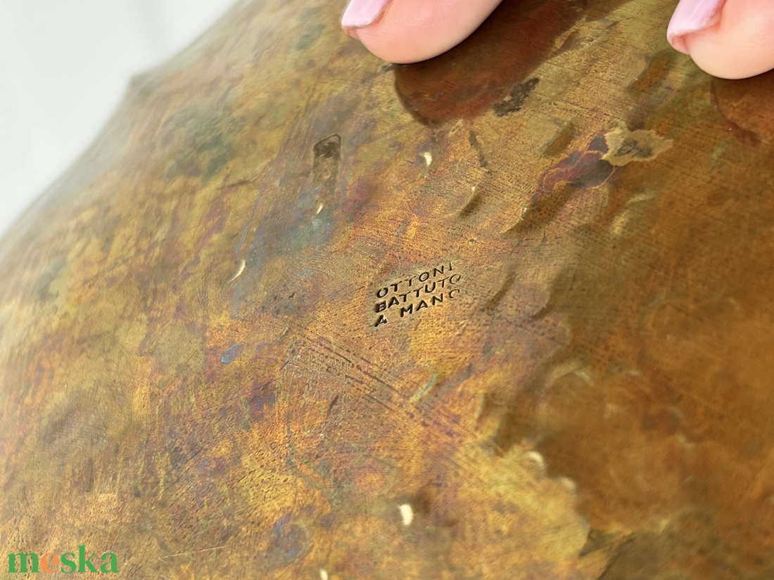 Szójaviasz gyertya 7 kanóccal, kézzel kalapált réz tálba öntve - otthon & életmód - gyertya, illat, aroma - gyertya - Meska.hu