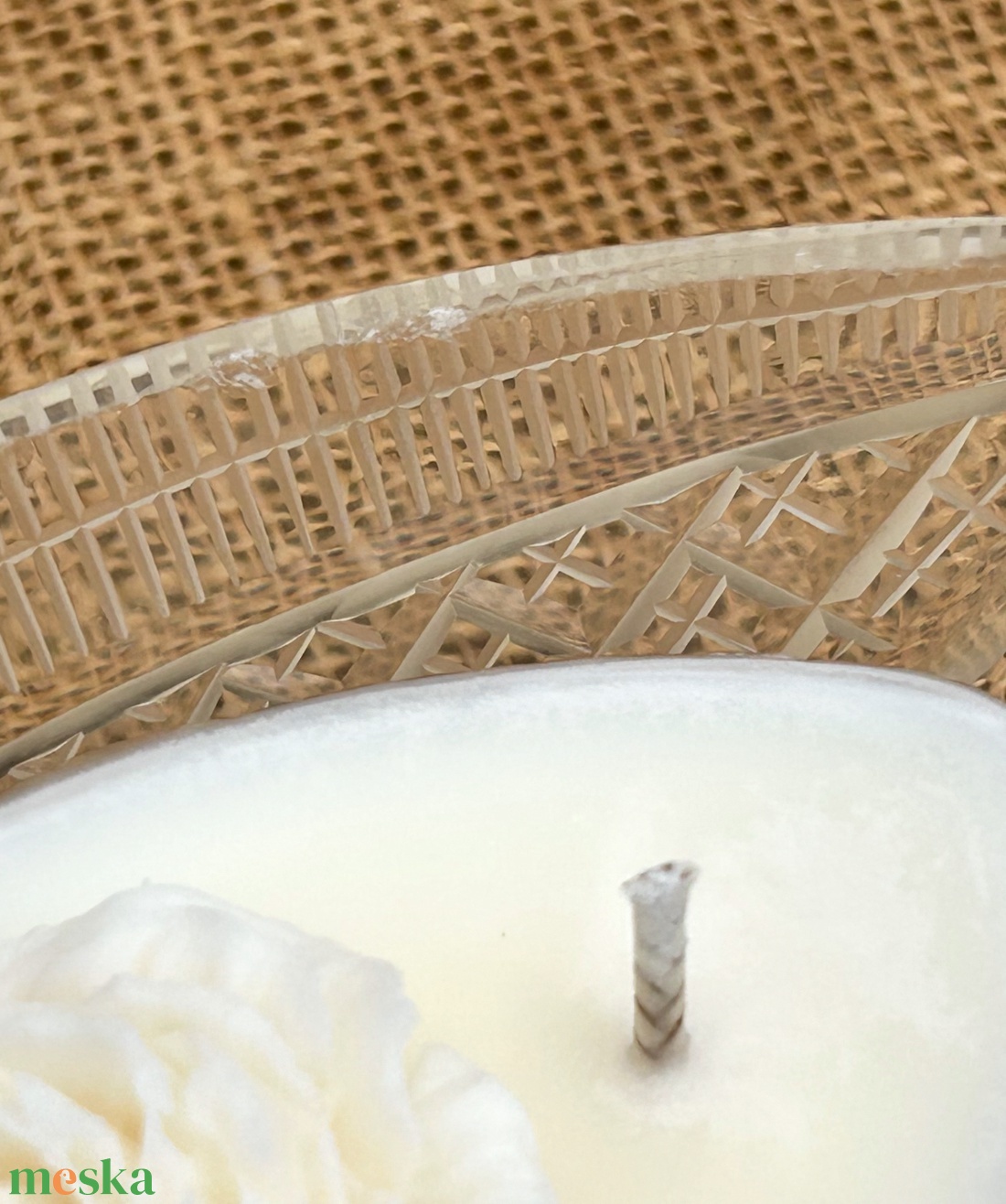 Szójaviasz gyertya 3 kanóccal metszett üveg edénybe öntve - otthon & életmód - gyertya, illat, aroma - gyertya - Meska.hu