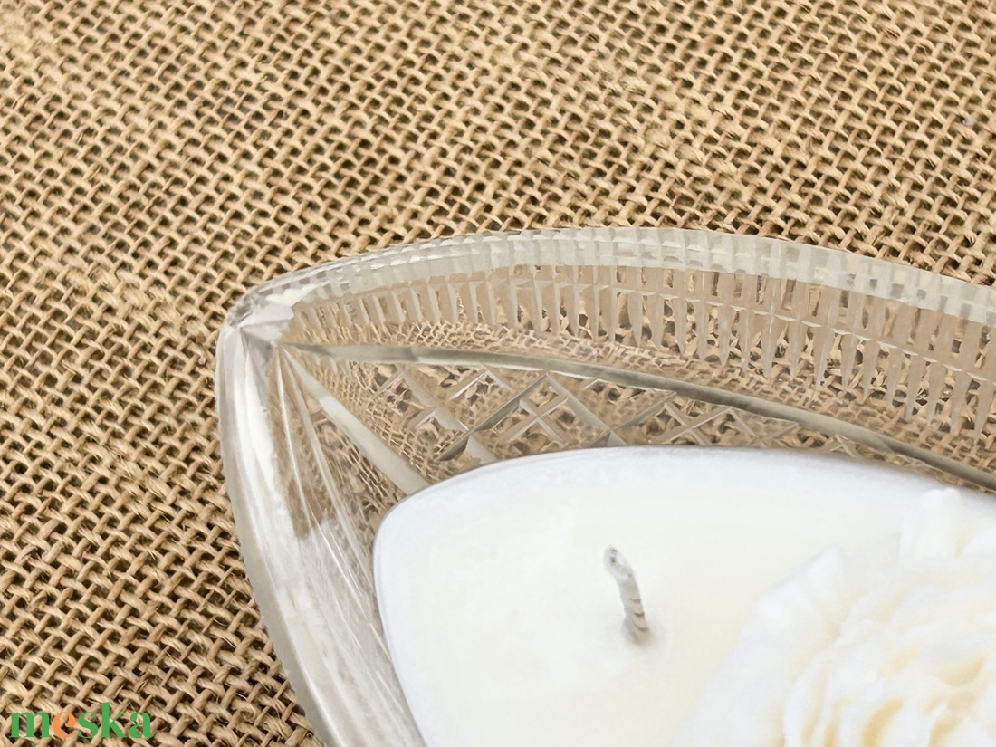 Szójaviasz gyertya 3 kanóccal metszett üveg edénybe öntve - otthon & életmód - gyertya, illat, aroma - gyertya - Meska.hu