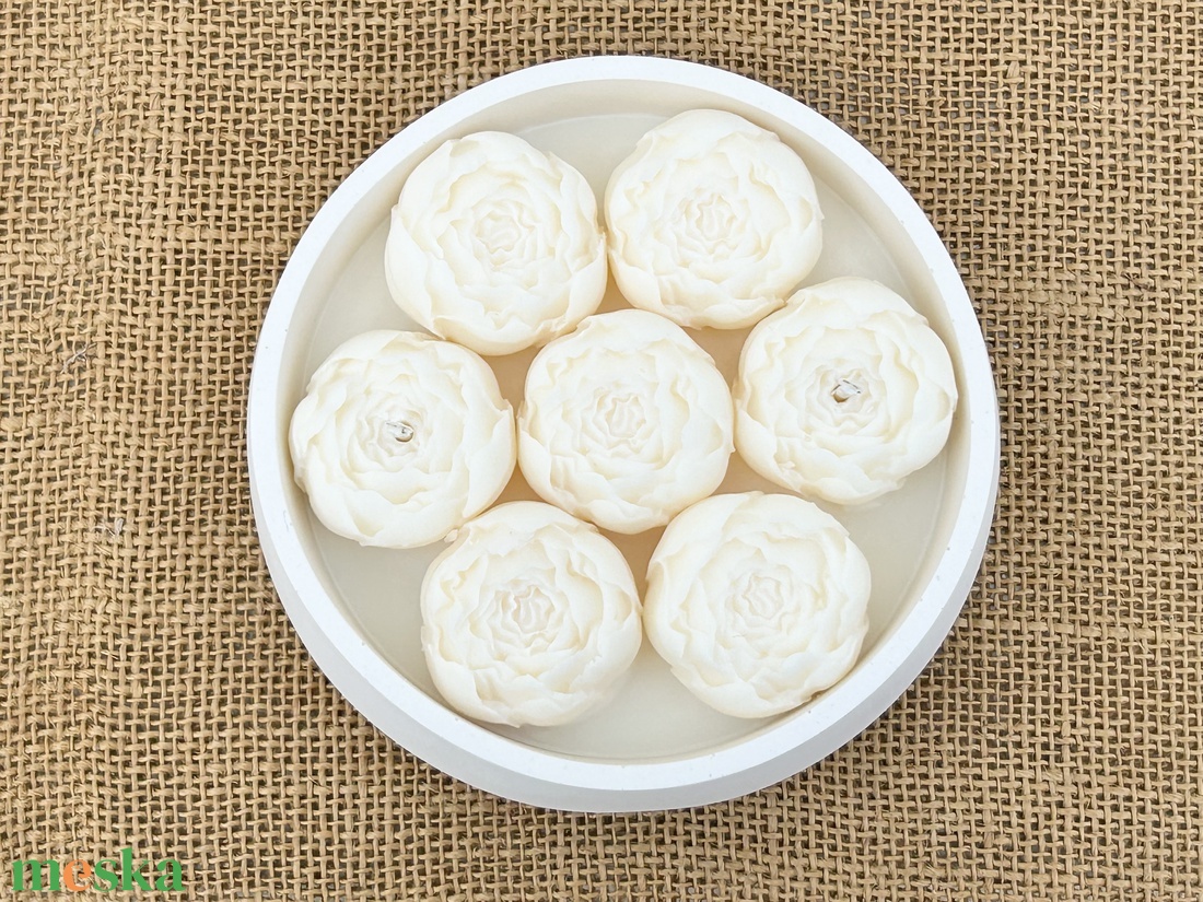 Szójaviasz gyertya 2 kanóccal bazsarózsával - otthon & életmód - gyertya, illat, aroma - gyertya - Meska.hu