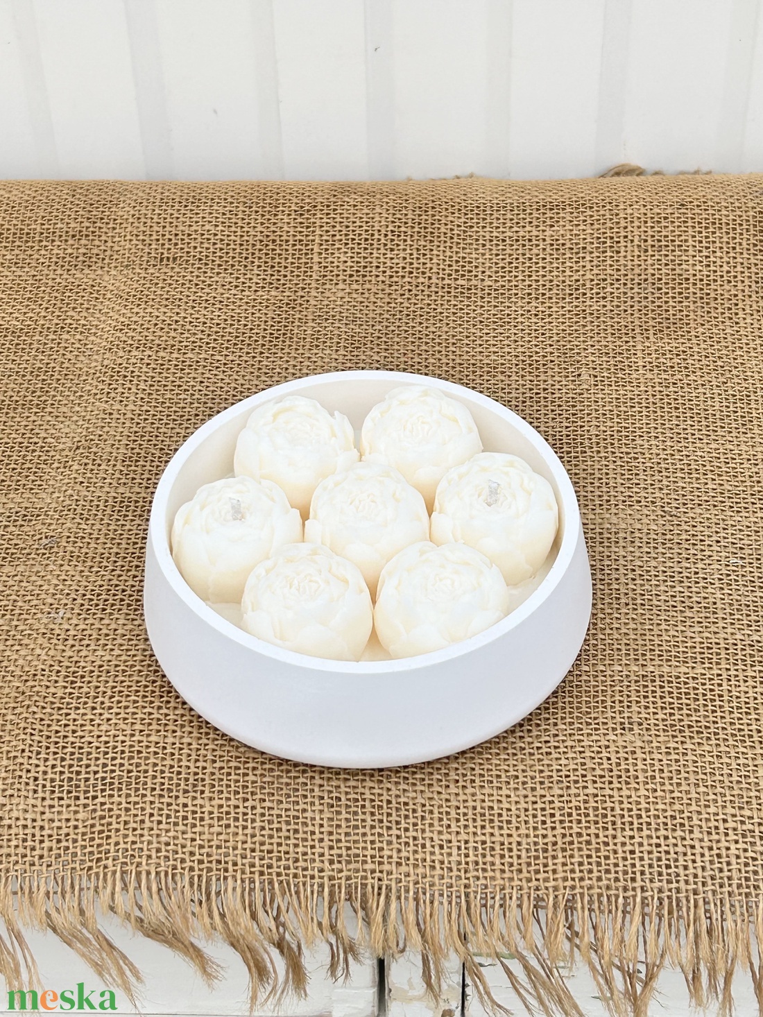 Szójaviasz gyertya 2 kanóccal bazsarózsával - otthon & életmód - gyertya, illat, aroma - gyertya - Meska.hu