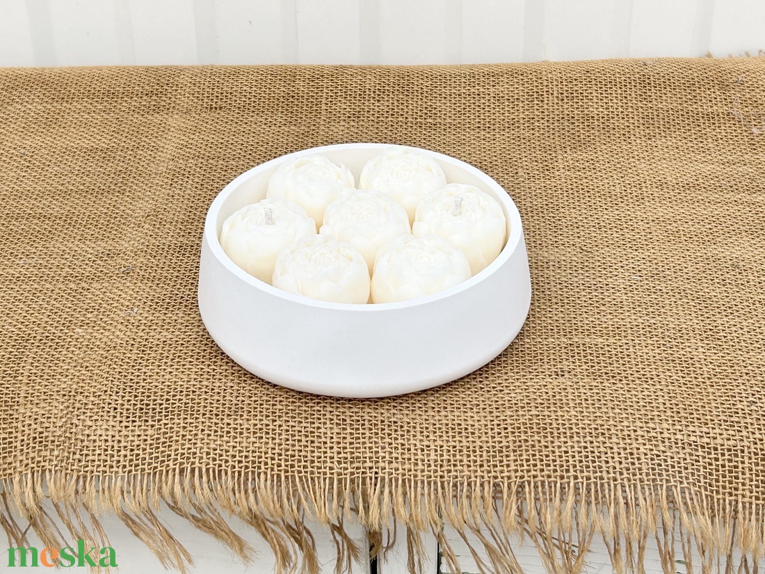 Szójaviasz gyertya 2 kanóccal bazsarózsával - otthon & életmód - gyertya, illat, aroma - gyertya - Meska.hu