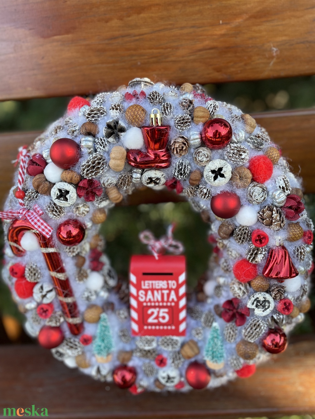 Karácsonyt váró kopogtató - karácsony - adventi díszek - adventi ajtódísz - Meska.hu