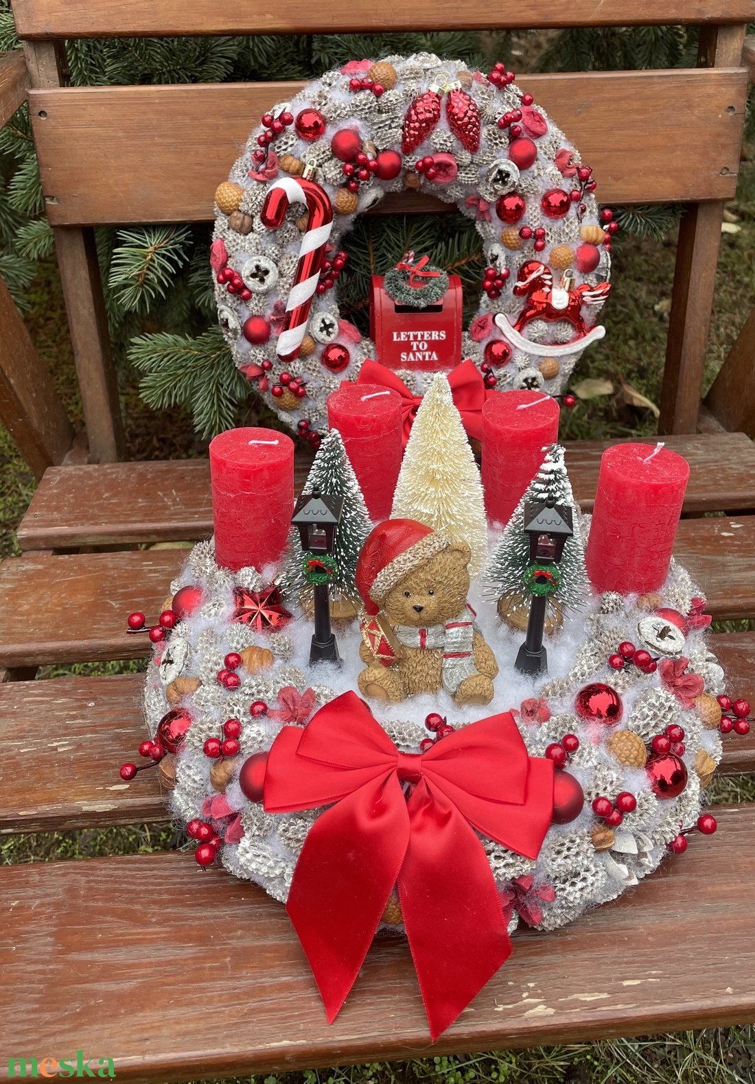 Macis Adventi szett - karácsony - adventi díszek - adventi gyertyadíszek és koszorúdíszek - Meska.hu