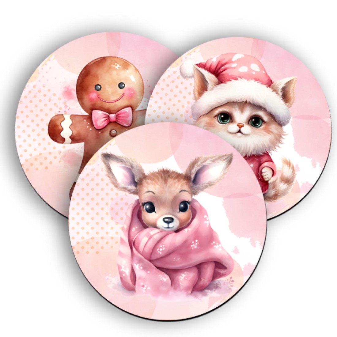 3 db pink christmas alátét szett (#08) -  - Meska.hu