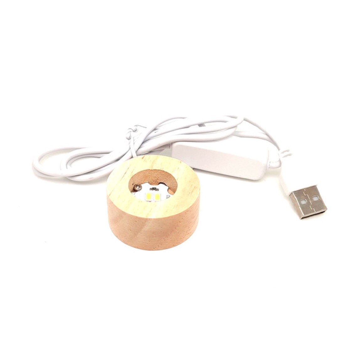 Fa talpas fehér LED talp ásványokhoz 4 cm mini kerek - kellékek & szerszámok - ásvány alapanyag - Meska.hu