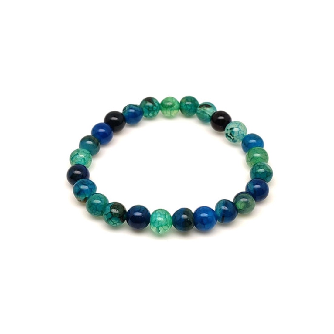 Kék-zöld tűz achát golyós gyerek ásvány karkötő 6mm - ékszer - karkötő - ásványkarkötő - Meska.hu
