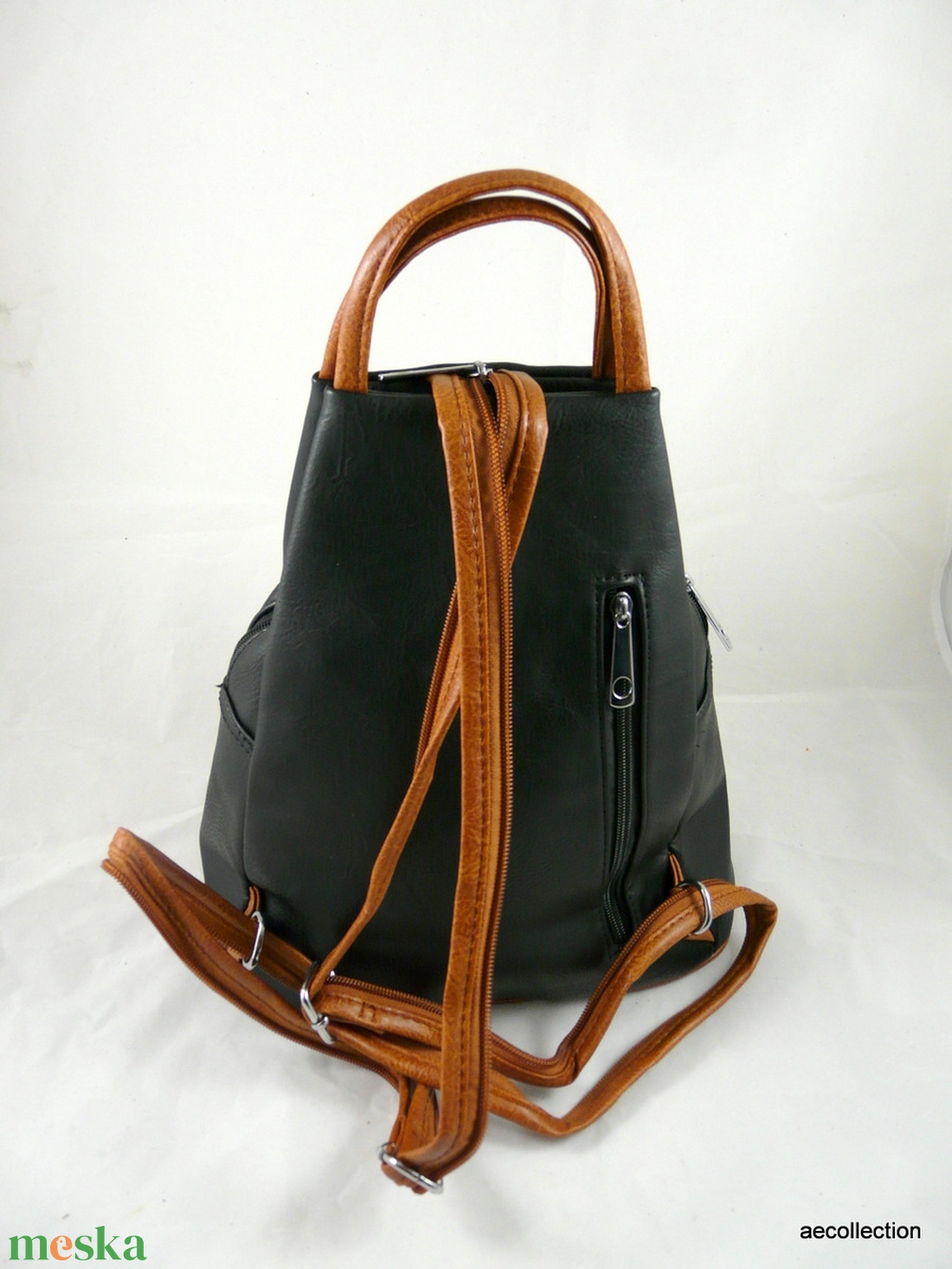 Masszív JGL műbőr kézi/váll és háti táska, kézzel festett, egyedi mintával! Vera Pelle replika. - táska & tok - hátizsák - kishátizsák - Meska.hu