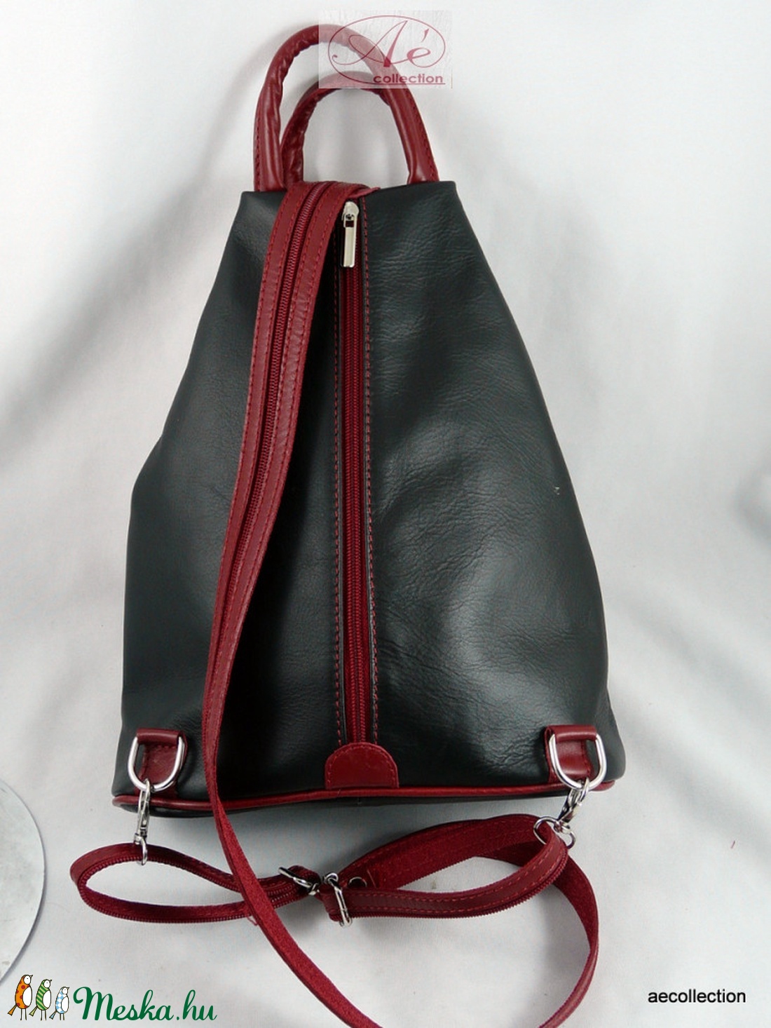 Vera Pelle valódi bőr hátitáska, kézzel festett, egyedi mintával! - táska & tok - hátizsák - kishátizsák - Meska.hu