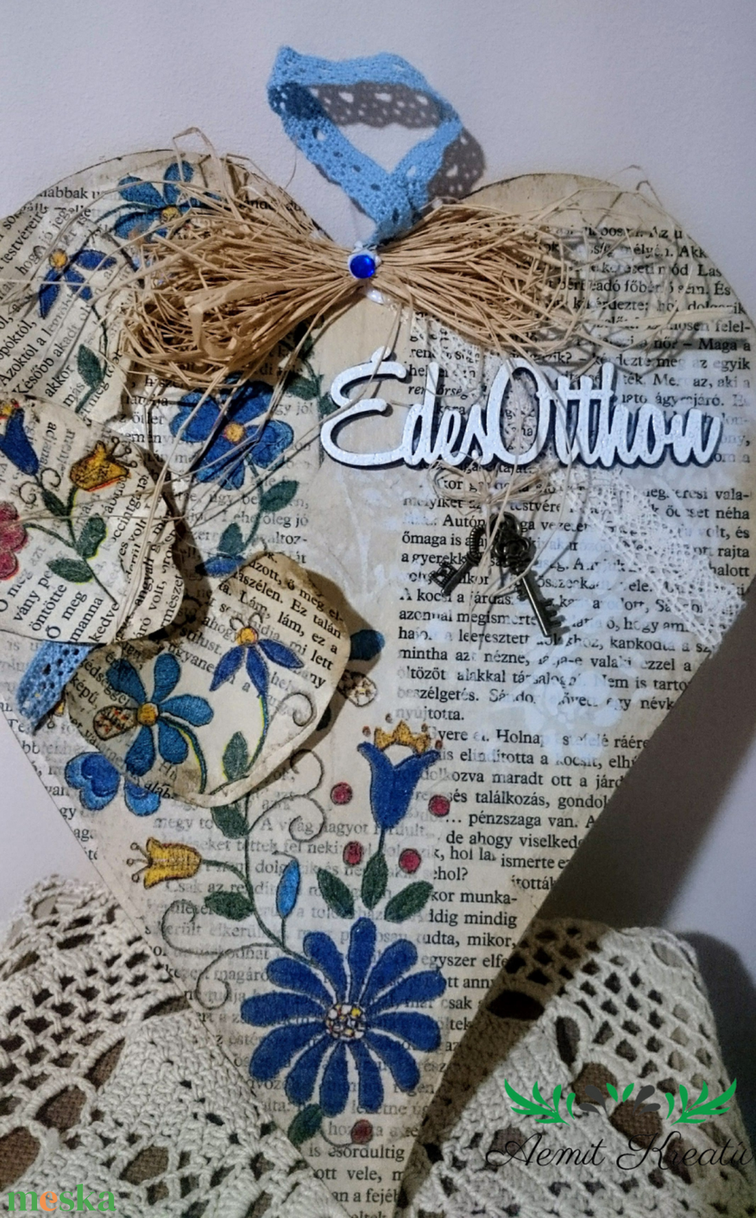 Fali dísz - szív 3D mintákkal - otthon & életmód - dekoráció - fali és függő dekoráció - falra akasztható dekor - Meska.hu
