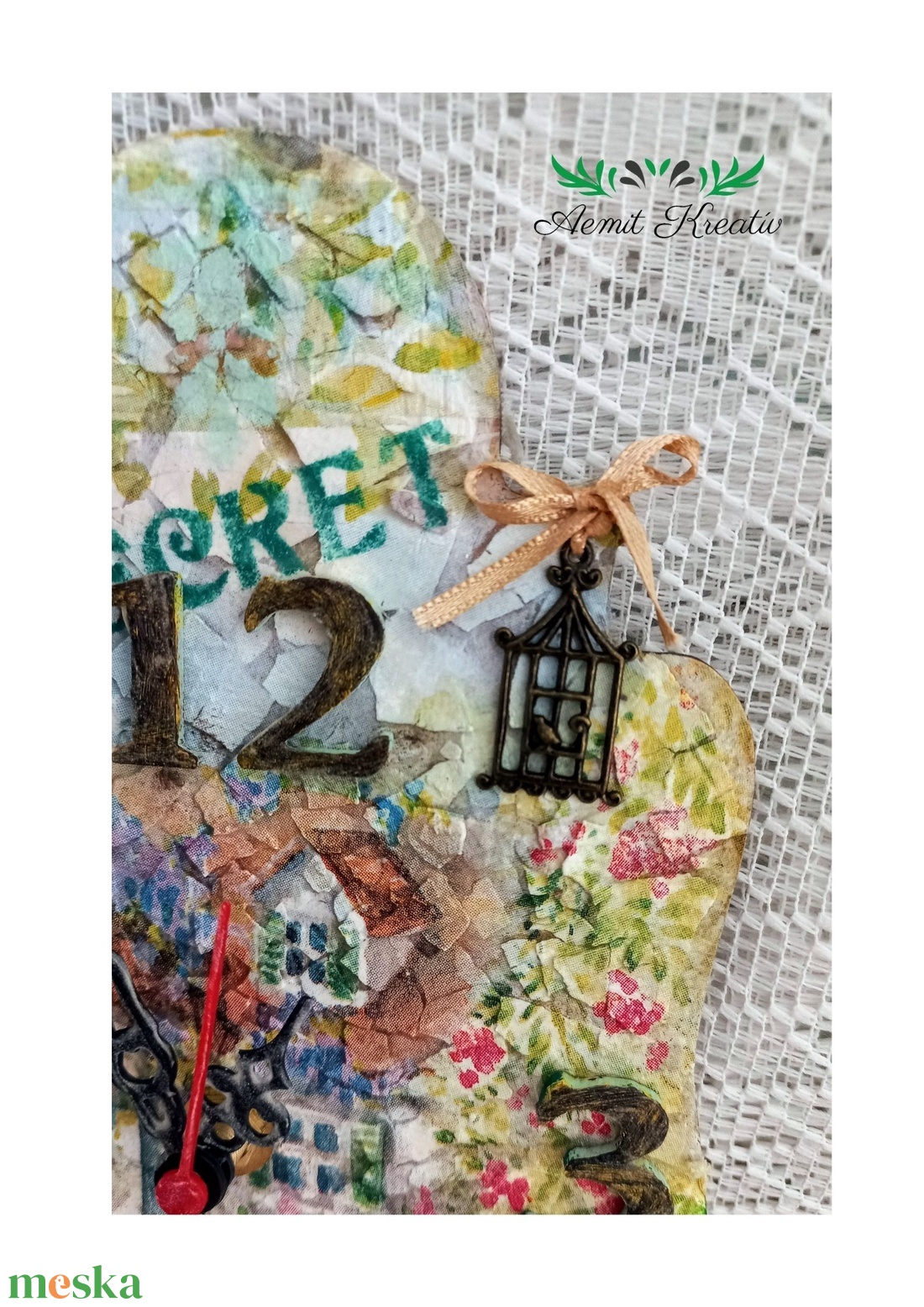 Fali óra - Secret Garden felirattal - otthon & életmód - dekoráció - fali és függő dekoráció - falióra & óra - Meska.hu