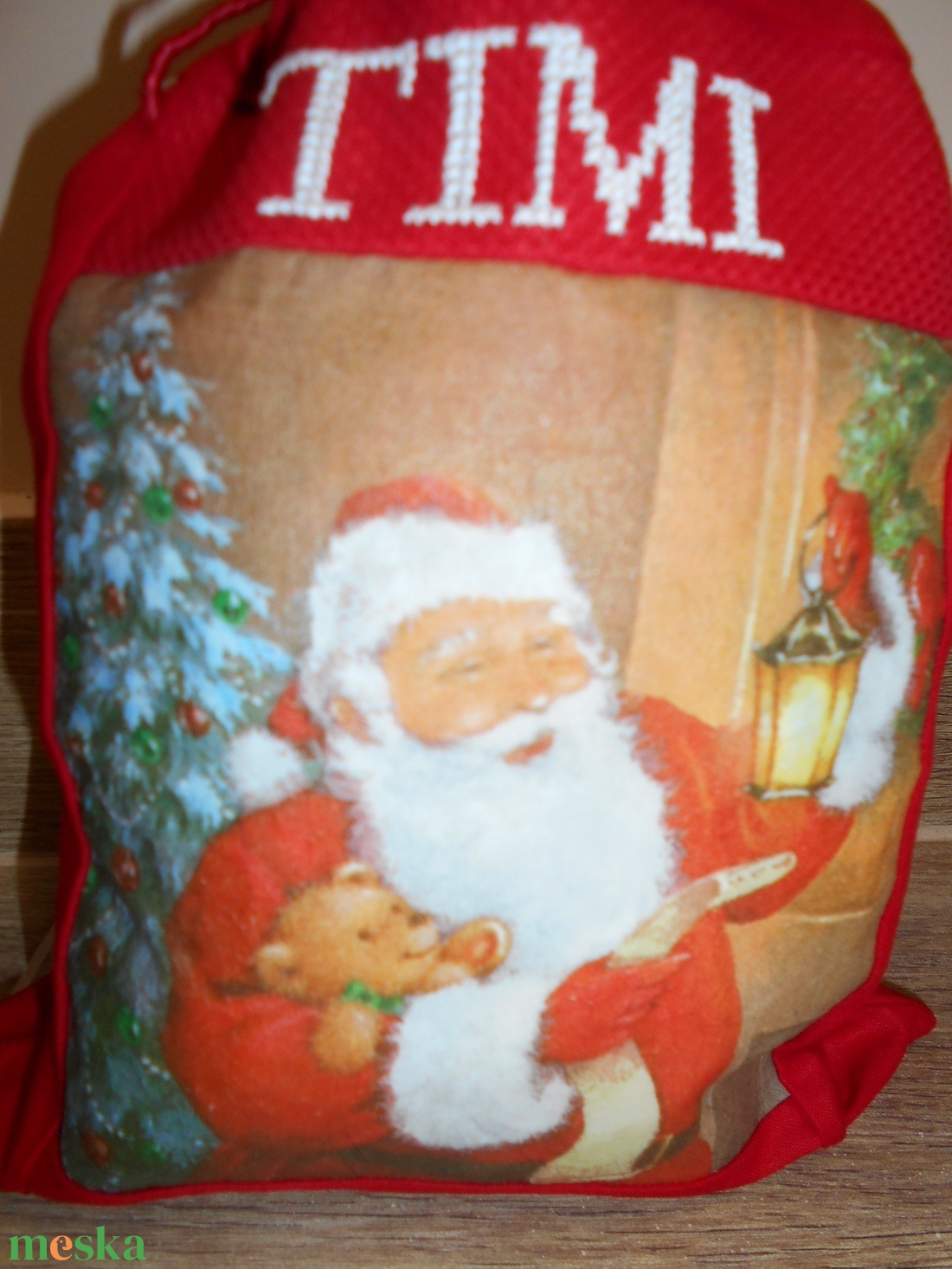 Egyedi, névre szóló Mikulászsák - karácsony - mikulás - mikulás zsák - Meska.hu